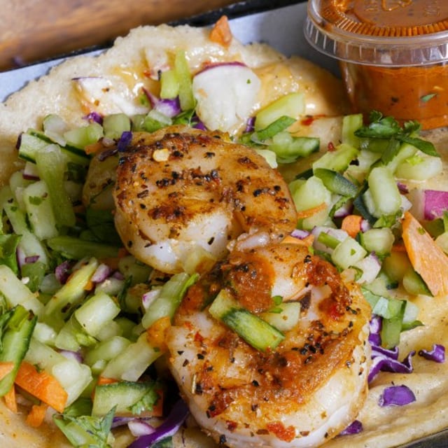 Camaron/Shrimp Taco.